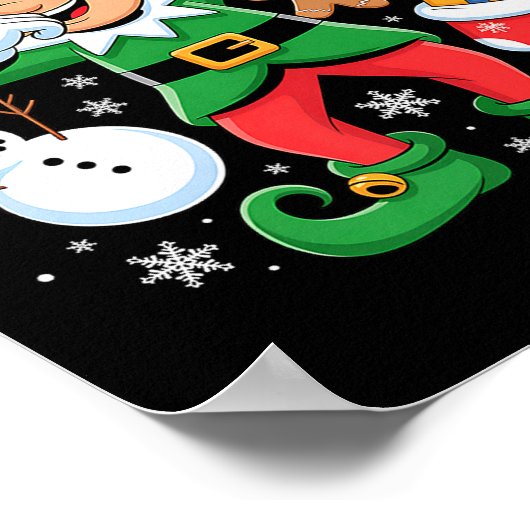 Dabbing Elf Friends Xmas Boys Girls Dabbing Christ Poster (Hoek)