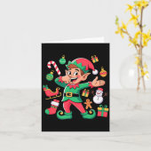 Dabbing Elf Kerstman slee Santa Sneeuwman Funny Da Kaart (Gele Bloem)