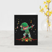 Dabbing Elf Shirt Costume Christmas Squad Men Boy Kaart (Gele Bloem)