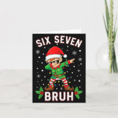 Dabbing Elf Six Seven Bruh Christmas 67 Meme Xmas  Kaart (Voorkant)