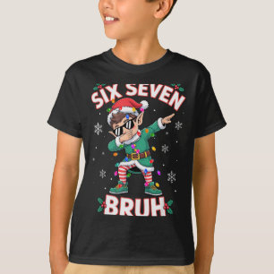 Dabbing Elf Zes Zeven Bruh Kerstmis 67 Meme Xmas  T-shirt