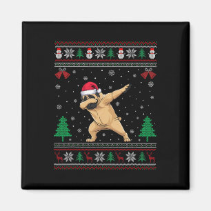 Dabbing Engels Mastiff Dog Santa Hat Jongens Meisj Magneet