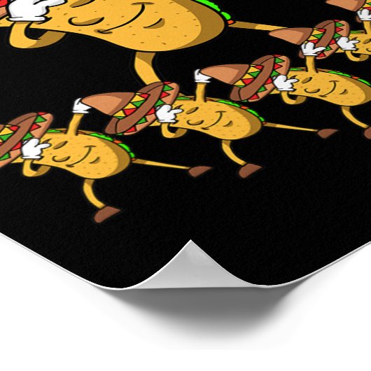Dabbing-feestje Kerst Taco Grappig Dab-cadeau  Poster (Hoek)