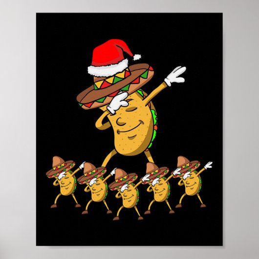 Dabbing-feestje Kerst Taco Grappig Dab-cadeau  Poster (Voorkant)