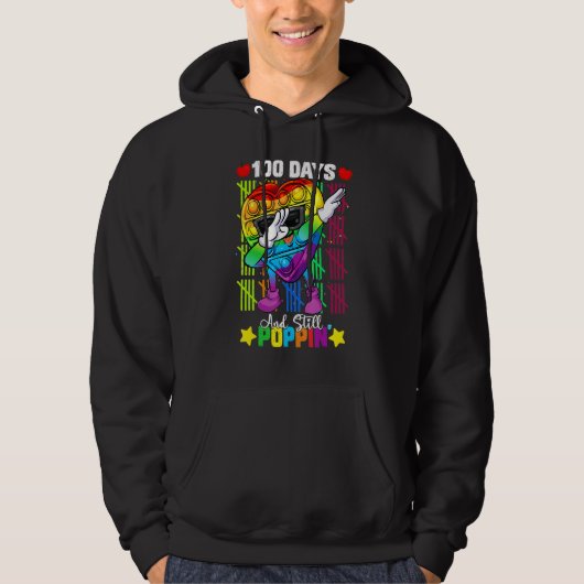 Dabbing Fidget Toy 100 Days Of School Still Poppin Hoodie (Voorkant)