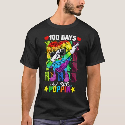 Dabbing Fidget Toy 100 Days Of School Still Poppin T-shirt (Voorkant)