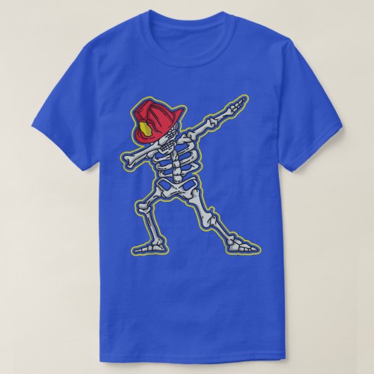 Dabbing Firefighter Skeleton Cool Scary Halloween T-shirt (Design voorkant)