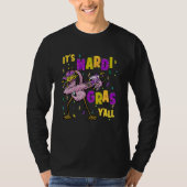 Dabbing Flamingo It's Mardi Gras Y'all  Carnival P T-shirt (Voorkant)