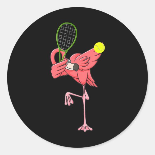 Dabbing Flamingo Tennisser Flamingo Ronde Sticker (Voorkant)
