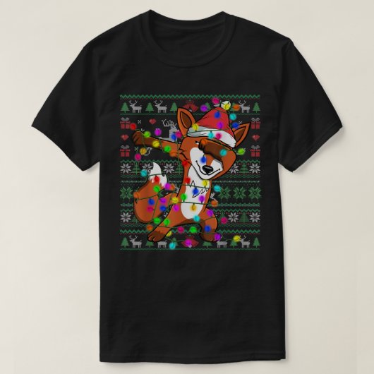 Dabbing Fo Fairy Lights Ugly Christmas Sweater Cos T-shirt (Design voorkant)