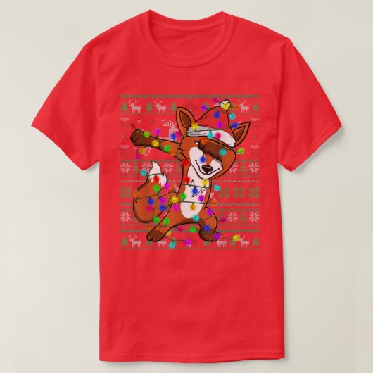 Dabbing Fo Fairy Lights Ugly Christmas Sweater Cos T-shirt (Design voorkant)
