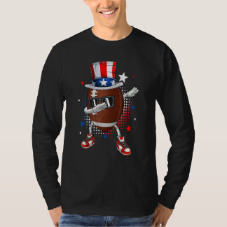 Dabbing Football 4th Of July Men Usa American Flag T-shirt