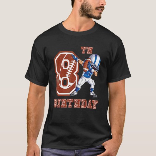 Dabbing Football Boy 8th Birthday 8 Acht T-shirt (Voorkant)