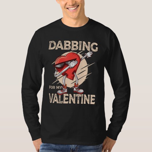 Dabbing For My Valentine Slick Heart Valentines T-shirt (Voorkant)