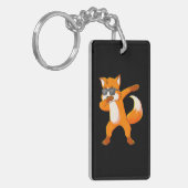 Dabbing Fox Dragen Zonnebril Dab Dance Sleutelhanger (Voorkant Links)