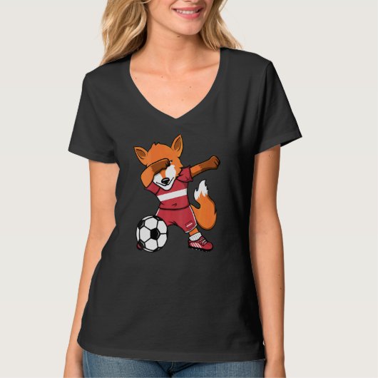 Dabbing Fox Letland Voetbal T-shirt (Voorkant)