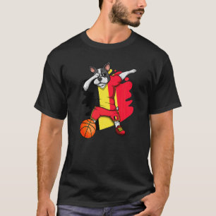 Dabbing French Bulldog Belgium Basketball Fan Jers T-shirt