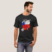 Dabbing French Bulldog Chile Soccer Fans Jersey Fo T-shirt (Voorkant volledig)