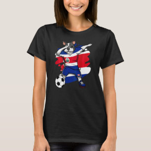 Dabbing French Bulldog Costa Rica Soccer Fan Jerse T-shirt