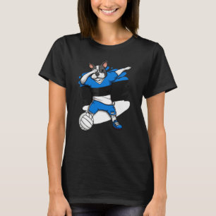 Dabbing French Bulldog Estonia Volleyball Fan Jers T-shirt
