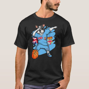 Dabbing French Bulldog Fiji Basketball Fan Jersey T-shirt