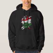 Dabbing French Bulldog Hongarije Soccer Fans Jerse Hoodie (Voorkant)