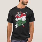 Dabbing French Bulldog Hongarije Soccer Fans Jerse T-shirt (Voorkant)