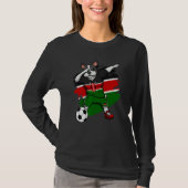 Dabbing French Bulldog Kenya Soccer Fans Jersey Fo T-shirt (Voorkant)