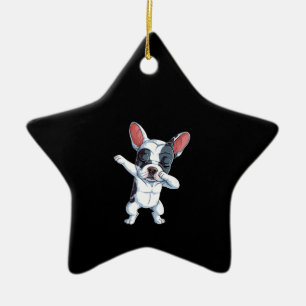 Dabbing French Bulldog Kinder Boys Hondenliefhebbe Keramisch Ornament
