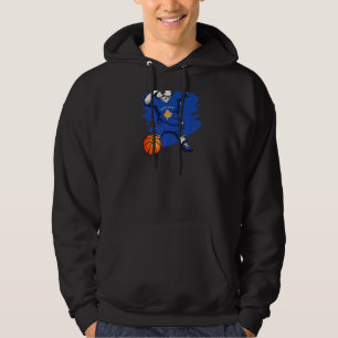Dabbing French Bulldog Kosovo Basketball Fan Jerse Hoodie