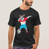 Dabbing French Bulldog Luxembourg Soccer Fan Jerse T-shirt (Voorkant)