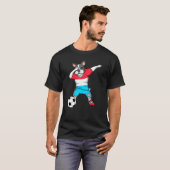 Dabbing French Bulldog Luxembourg Soccer Fan Jerse T-shirt (Voorkant volledig)
