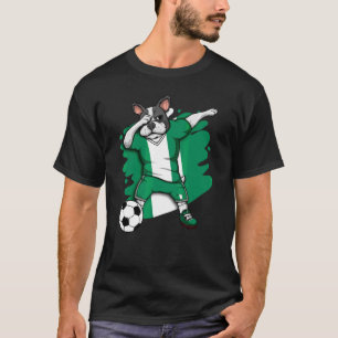 Dabbing French Bulldog Nigeria Soccer Fans Jersey T-shirt