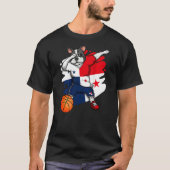 Dabbing French Bulldog Panama Basketball Fan Jerse T-shirt (Voorkant)