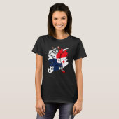 Dabbing French Bulldog Panama Soccer Fans Jersey F T-shirt (Voorkant volledig)