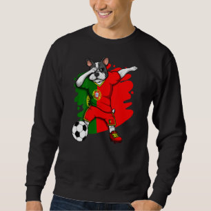 Dabbing French Bulldog Portugal Soccer Fans Jersey Trui