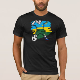 Dabbing French Bulldog Rwanda Soccer Fans Jersey F T-shirt