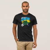 Dabbing French Bulldog Rwanda Soccer Fans Jersey F T-shirt (Voorkant volledig)