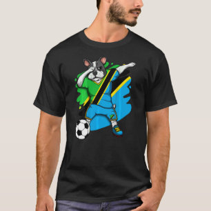 Dabbing French Bulldog Tanzania Soccer Fans Jersey T-shirt