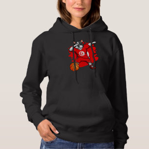 Dabbing French Bulldog Tunesië Basketball Fan Jers Hoodie