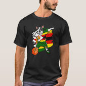 Dabbing French Bulldog Zimbabwe Basketball Fan Jer T-shirt (Voorkant)