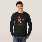 Dabbing Frog & oom Sam Pet Amerikaanse vlag 4e van T-shirt (Voorkant volledig)