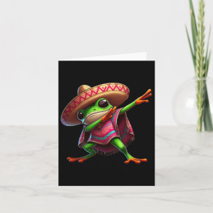 Dabbing Frog Sombrero Poncho Cinco De Mayo Mexicaa Kaart
