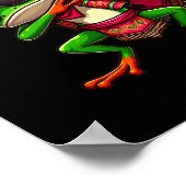 Dabbing Frog Sungles Sombrero Poncho Cinco de Mayo Poster (Hoek)