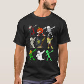 Dabbing Funny Skeleton Zombie Vampire Ghost Dance T-shirt (Voorkant)