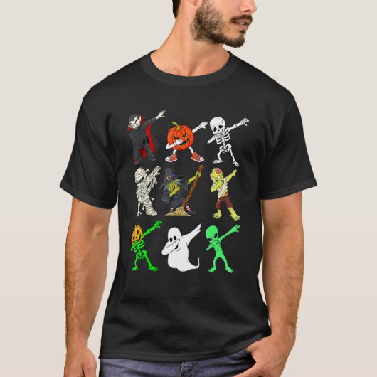 Dabbing Funny Skeleton Zombie Vampire Ghost Dance T-shirt (Voorkant)