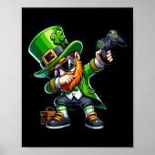 Dabbing Gamer Leprechaun Dab Dance St Pattys St Pa Poster (Voorkant)