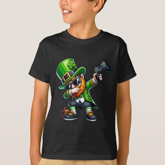 Dabbing Gamer Leprechaun Dab Dance St Pattys St Pa T-shirt (Voorkant)