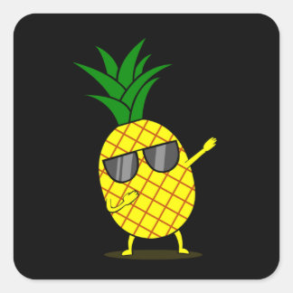 Dabbing gele ananas DAB grappige dansen fruit Vierkante Sticker