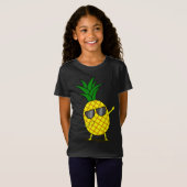Dabbing gele ananas - schar grappig dansen fruit t-shirt (Voorkant volledig)
